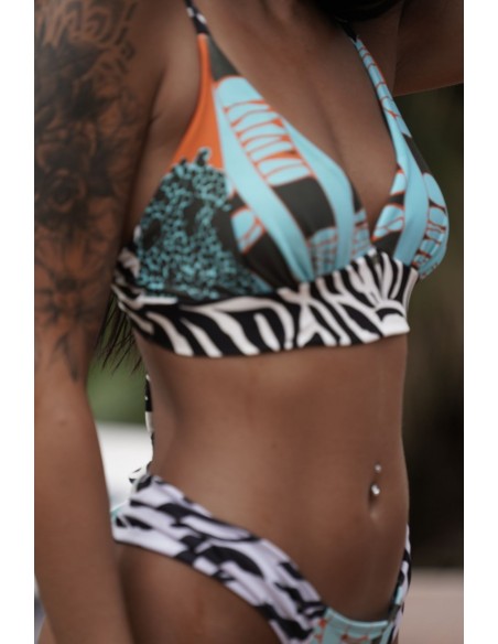 BRAGA BIKINI LAM / CORTE BRAZILIAN TURQUESA/ CEBRA