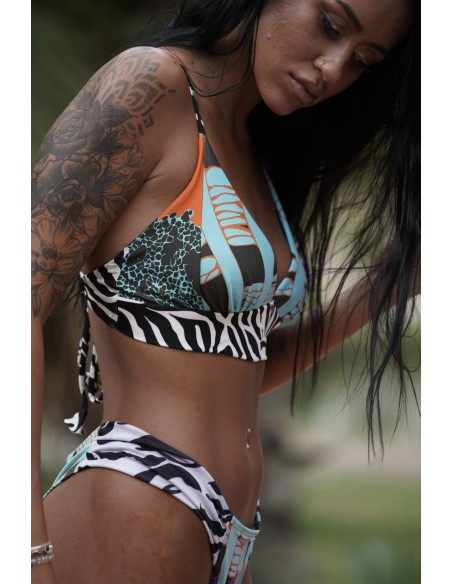 BRAGA BIKINI LAM / CORTE BRAZILIAN TURQUESA/ CEBRA