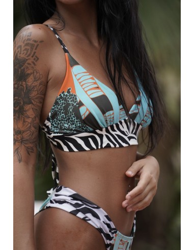 BRAGA BIKINI LAM / CORTE BRAZILIAN TURQUESA/ CEBRA