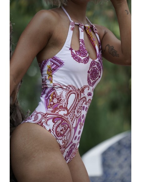 BAÑADOR LIRIO BLANCO ESTAMPADO